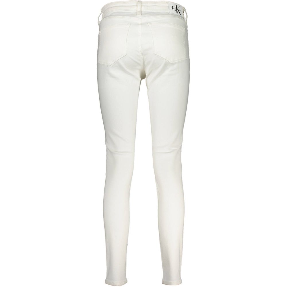 Jean Calvin Klein Bianco en coton pour femme