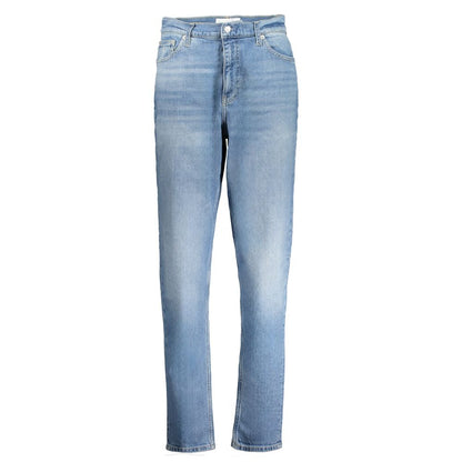 Jeans da donna in cotone azzurro Calvin Klein
