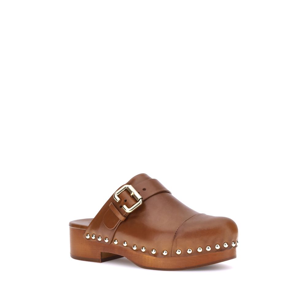 Sabots Bos Taurus en cuir de veau marron Chloé