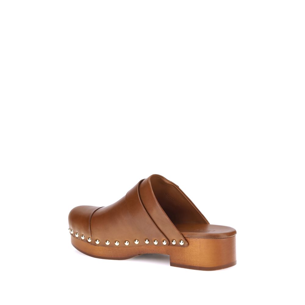Sabots Bos Taurus en cuir de veau marron Chloé