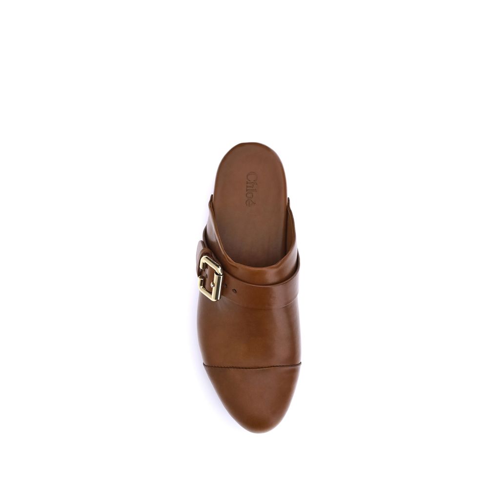 Sabots Bos Taurus en cuir de veau marron Chloé