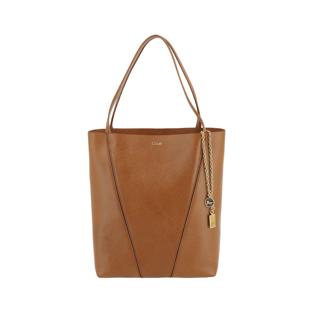 Borsa a spalla Chloé in pelle di vitello marrone Bos Taurus