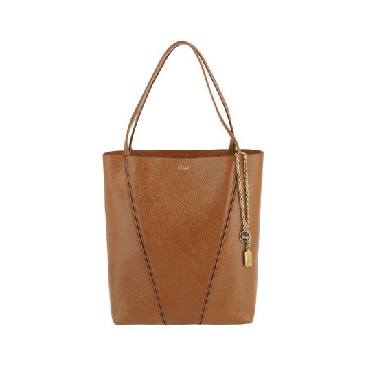 Borsa a spalla Chloé in pelle di vitello marrone Bos Taurus