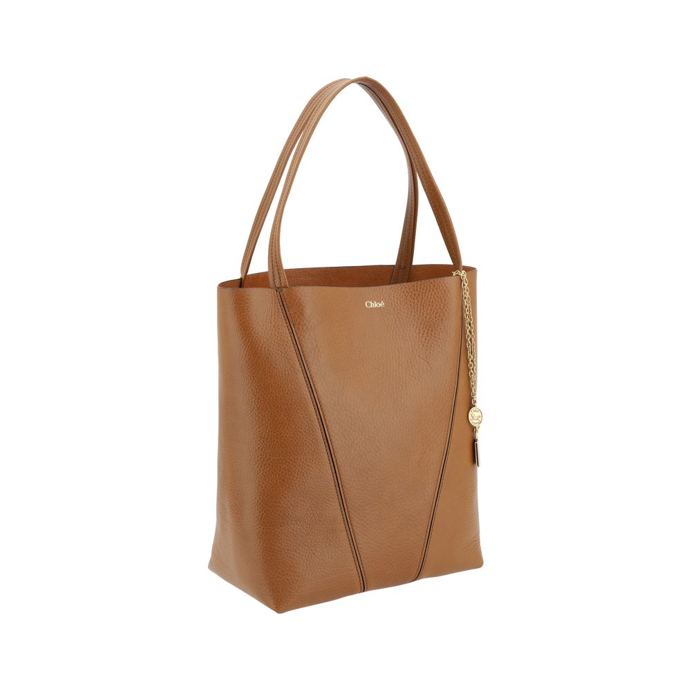 Borsa a spalla Chloé in pelle di vitello marrone Bos Taurus