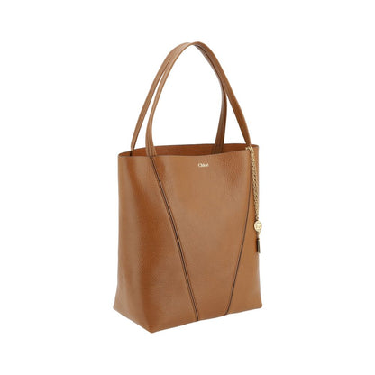 Borsa a spalla Chloé in pelle di vitello marrone Bos Taurus