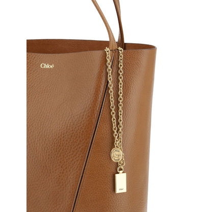 Borsa a spalla Chloé in pelle di vitello marrone Bos Taurus