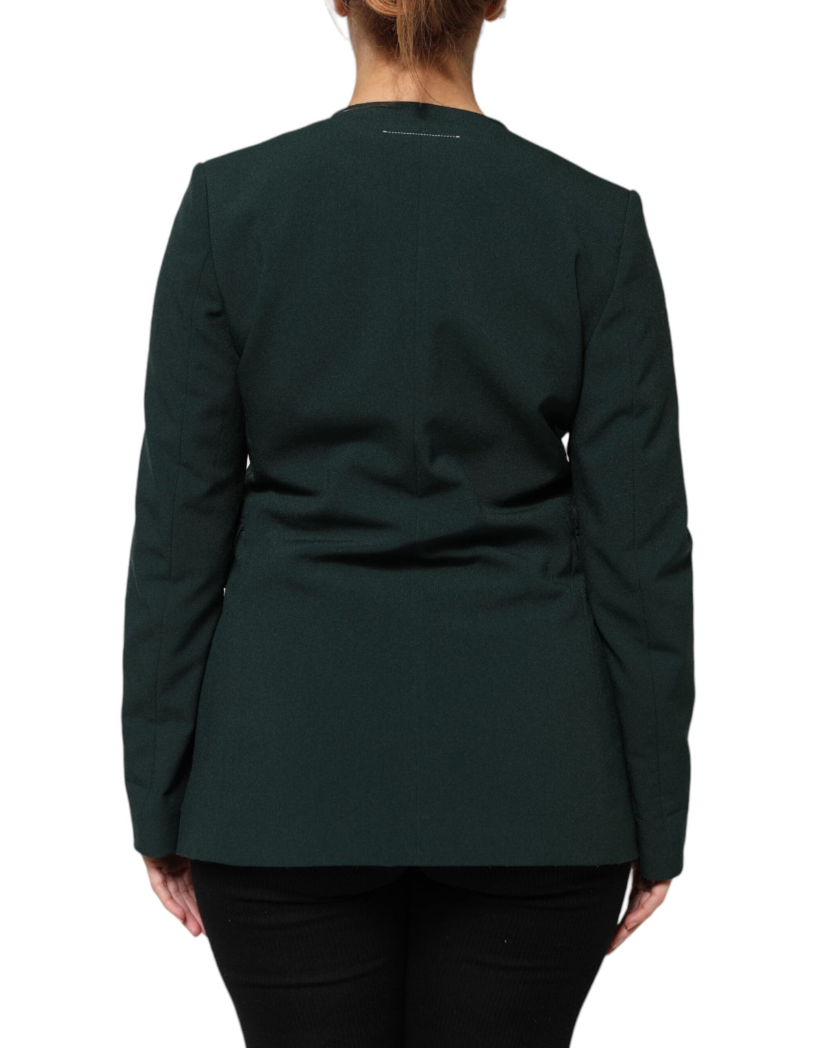 Giacca monopetto verde con un bottone Maison Margiela