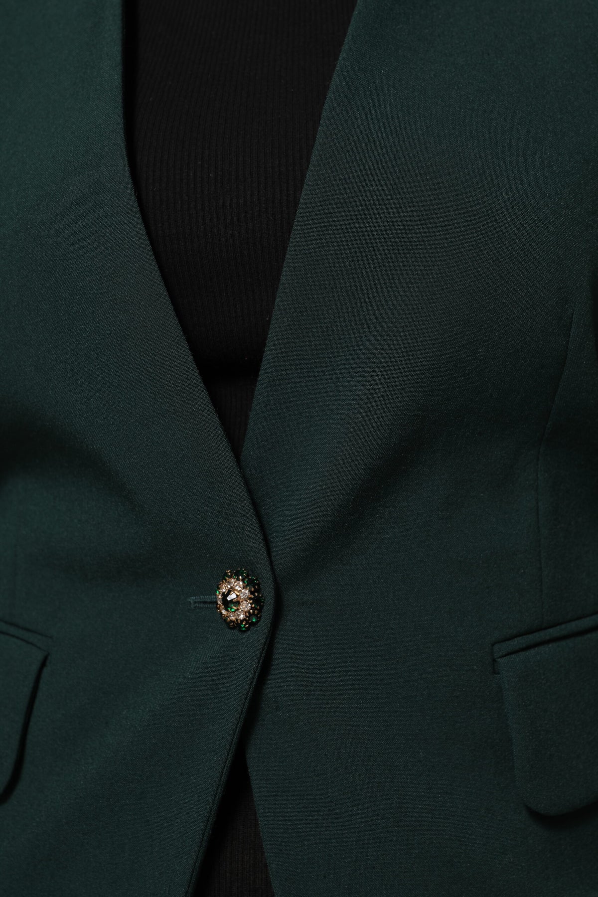 Giacca monopetto verde con un bottone Maison Margiela