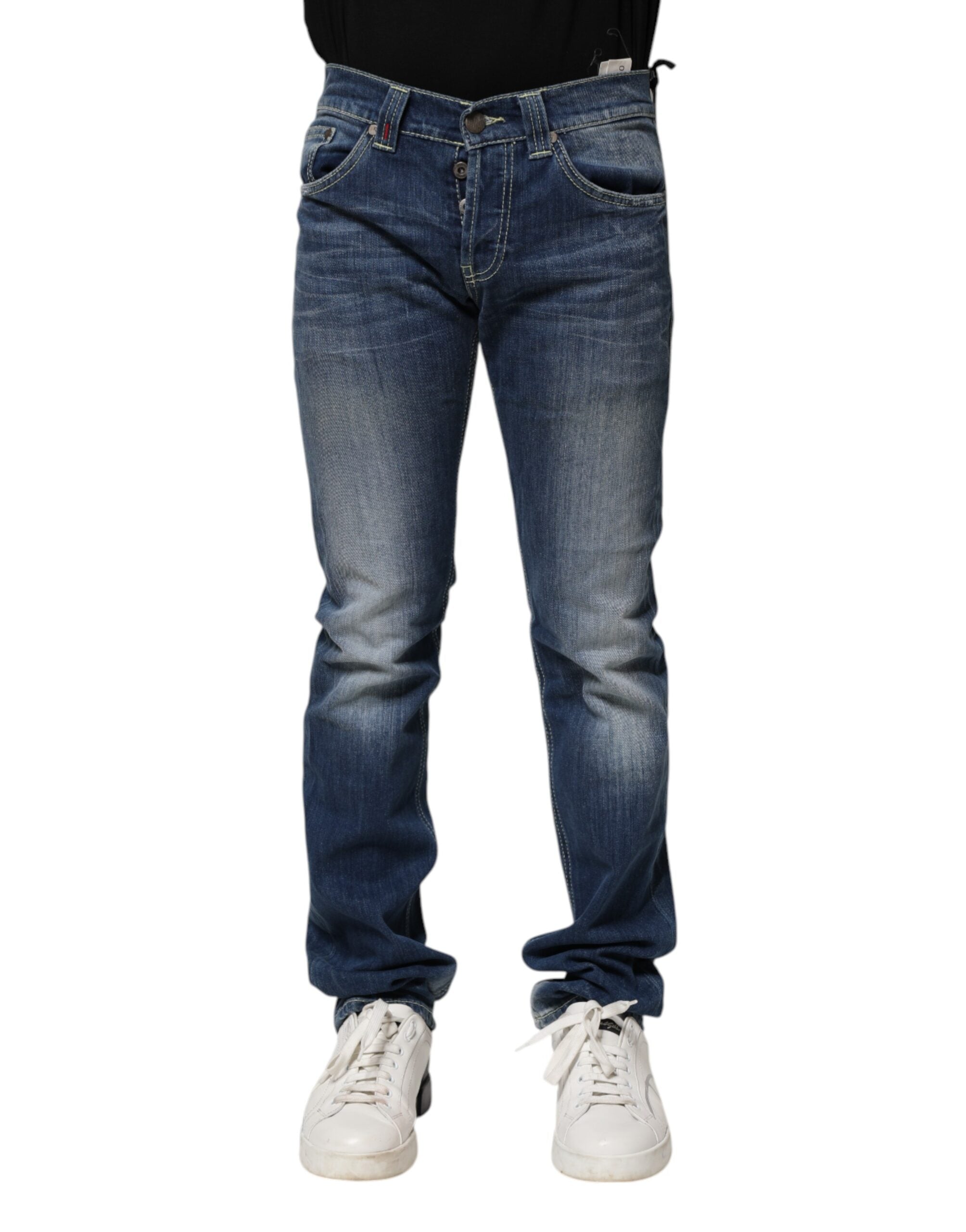 Jean en denim décontracté Dondup bleu délavé, coupe skinny, pour homme
