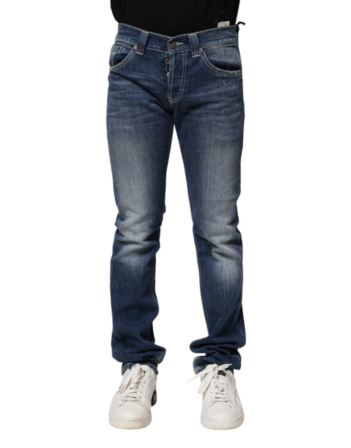 Jeans casual da uomo Dondup blu lavati skinny fit