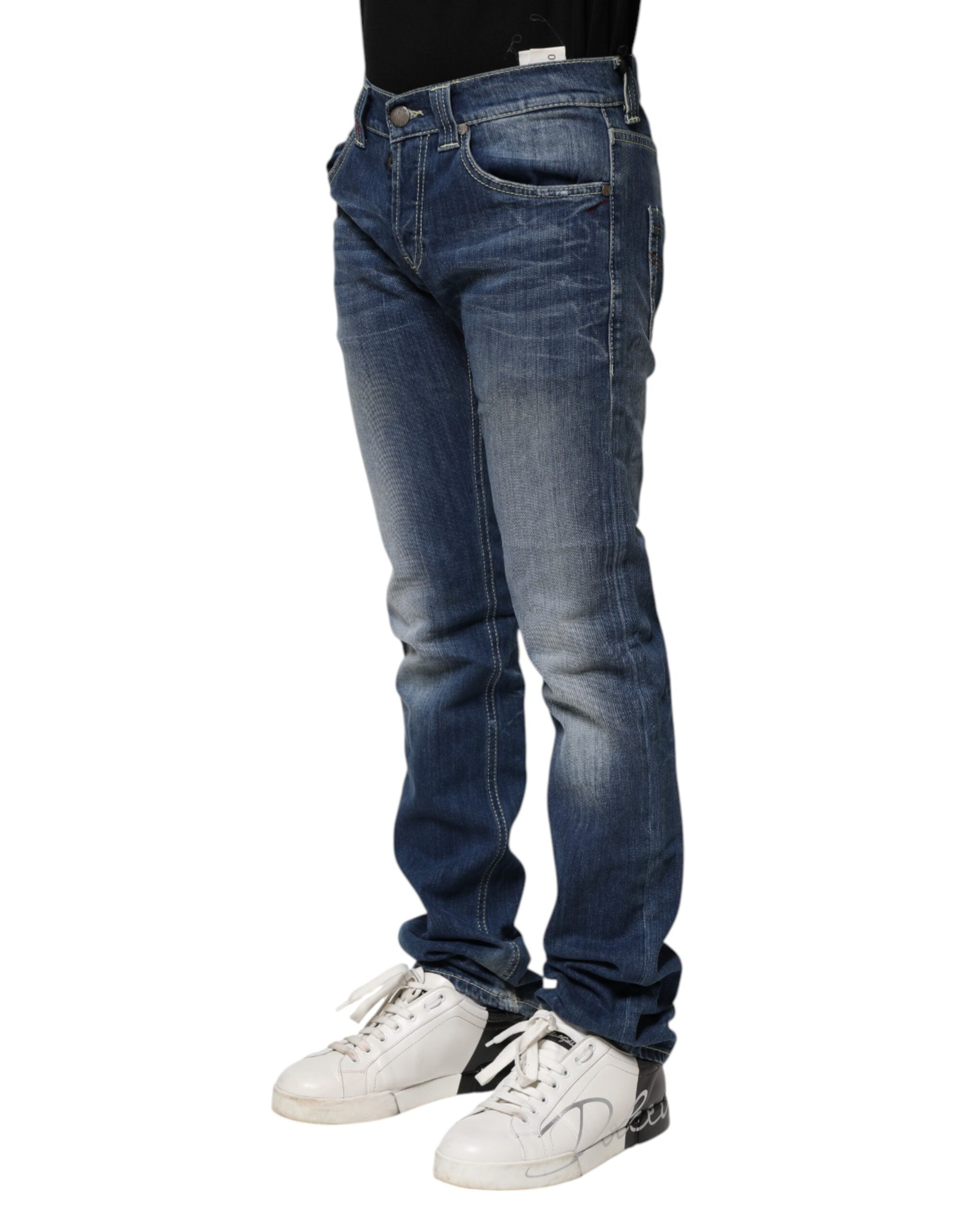 Jean en denim décontracté Dondup bleu délavé, coupe skinny, pour homme