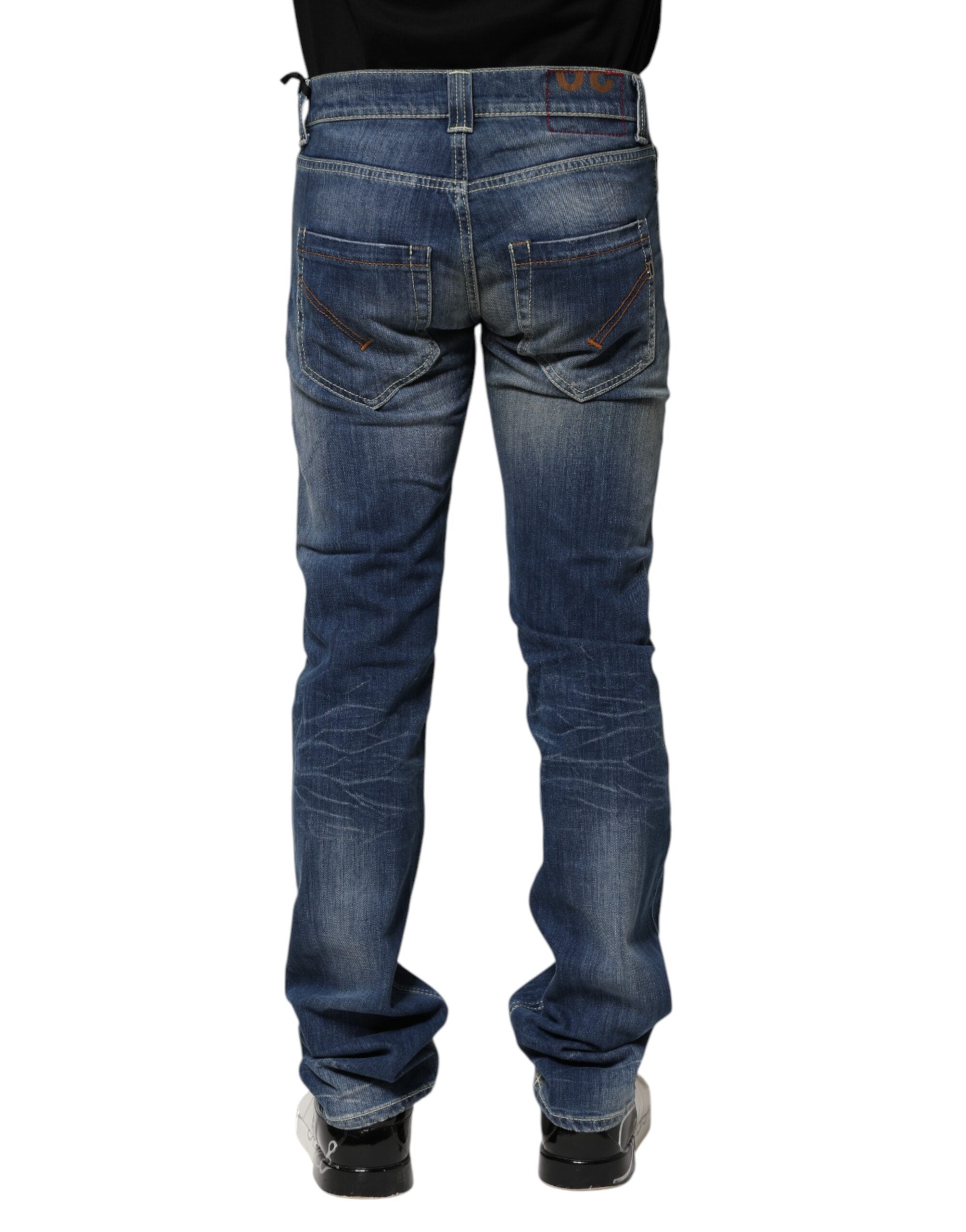Jean en denim décontracté Dondup bleu délavé, coupe skinny, pour homme