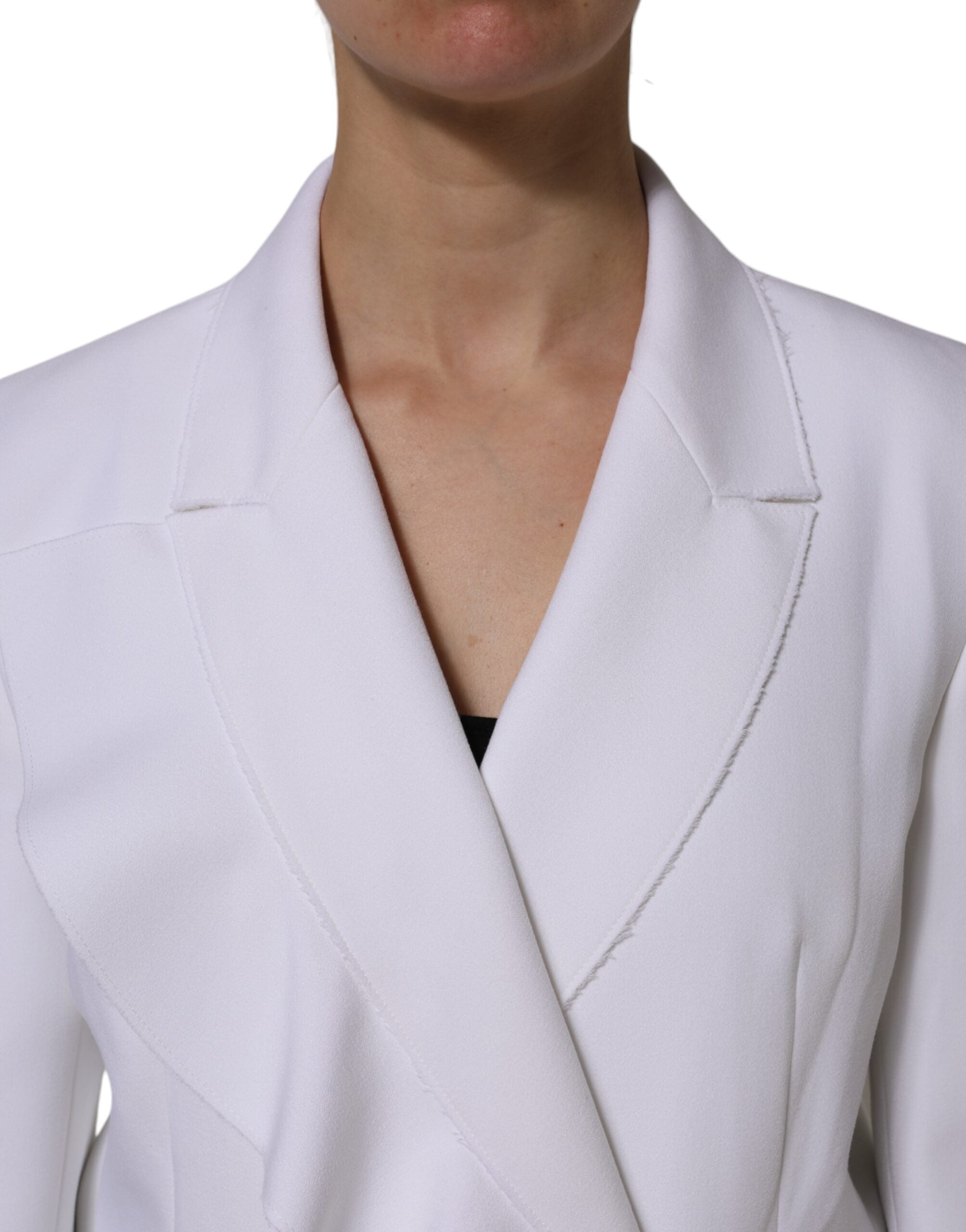 Giacca avvolgente con volant a maniche lunghe in poliestere bianco MSGM