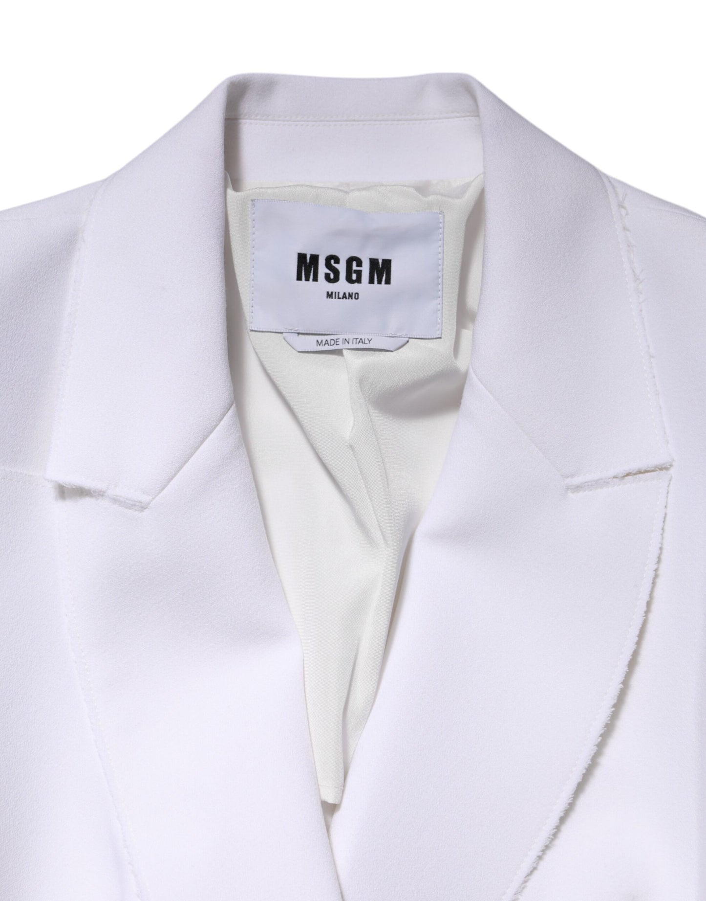 Giacca avvolgente con volant a maniche lunghe in poliestere bianco MSGM