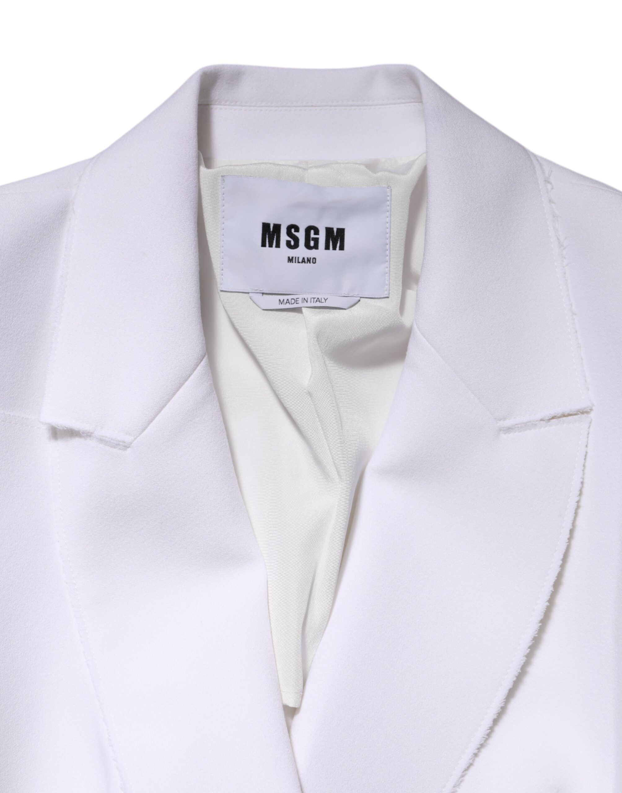 Giacca avvolgente con volant a maniche lunghe in poliestere bianco MSGM