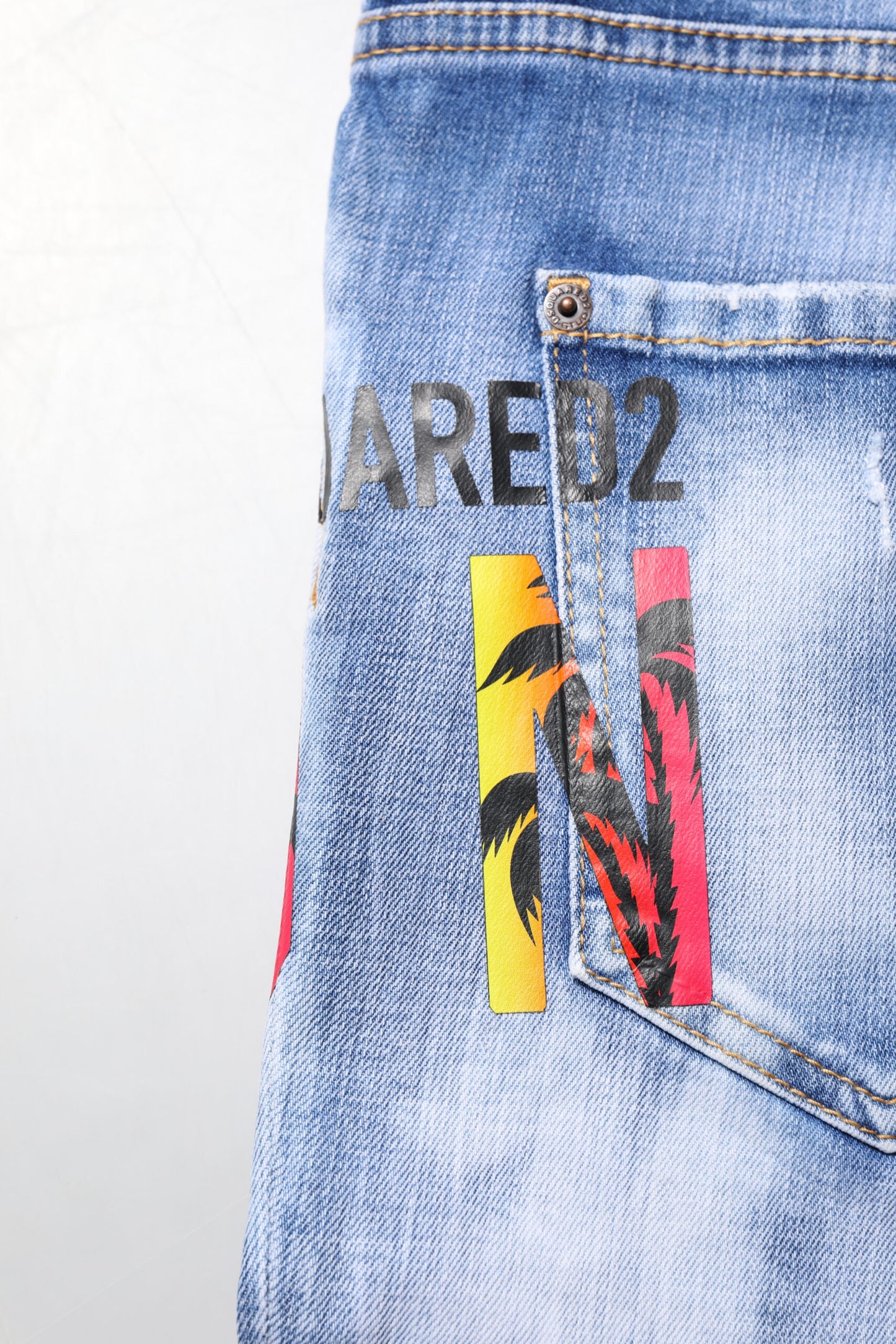 Jeans skinny a vita media in cotone lavato blu Dsquared²