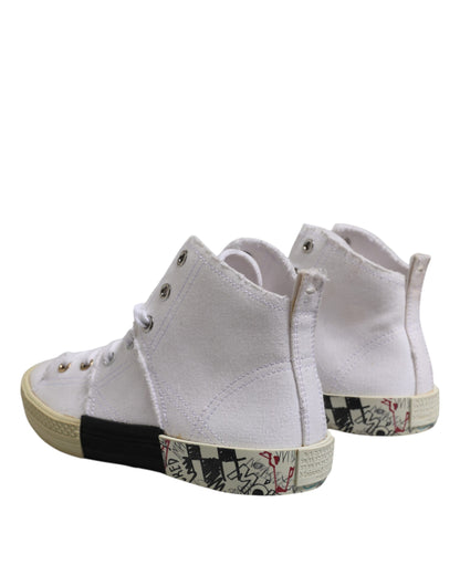Maison Margiela - Scarpe da ginnastica da donna bianche con lacci e tomaia media
