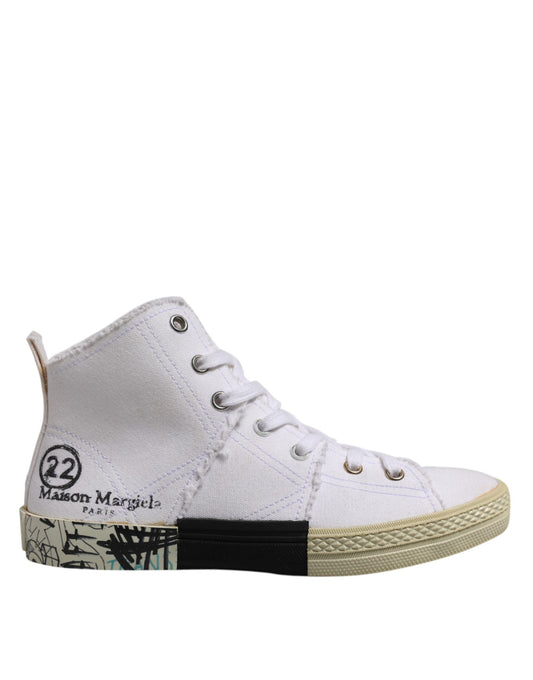 Baskets montantes blanches à lacets pour femmes Maison Margiela