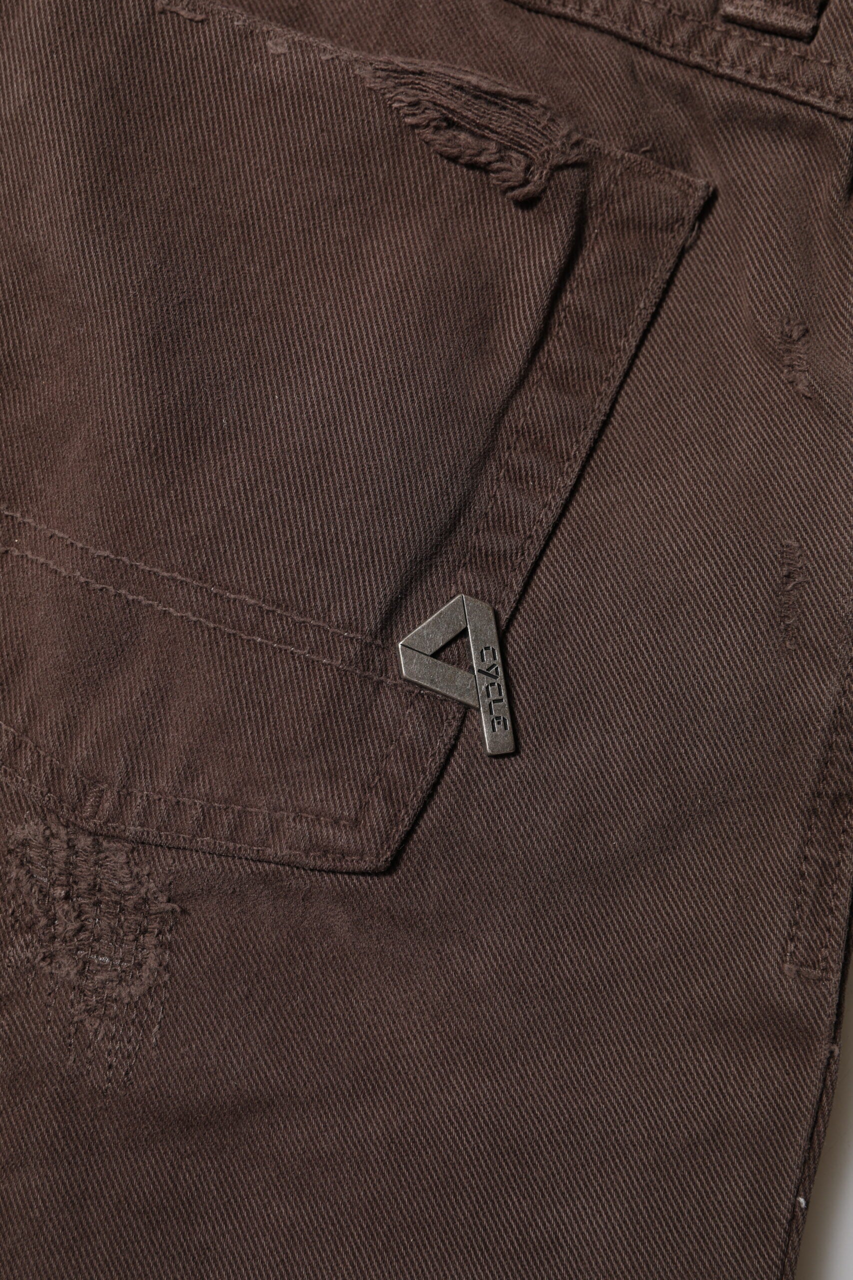Jeans casual skinny a vita bassa in cotone marrone CYCLE