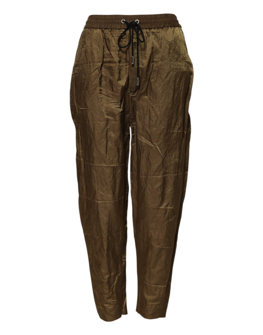 Pantaloni della tuta da donna a vita media marroni Dsquared²