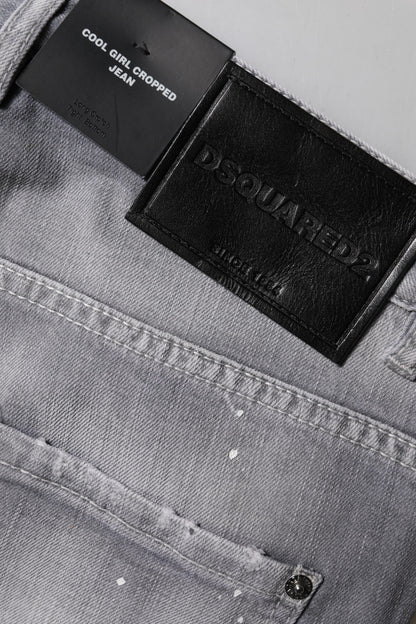 Jeans affusolati a vita media Dsquared² grigi lavati