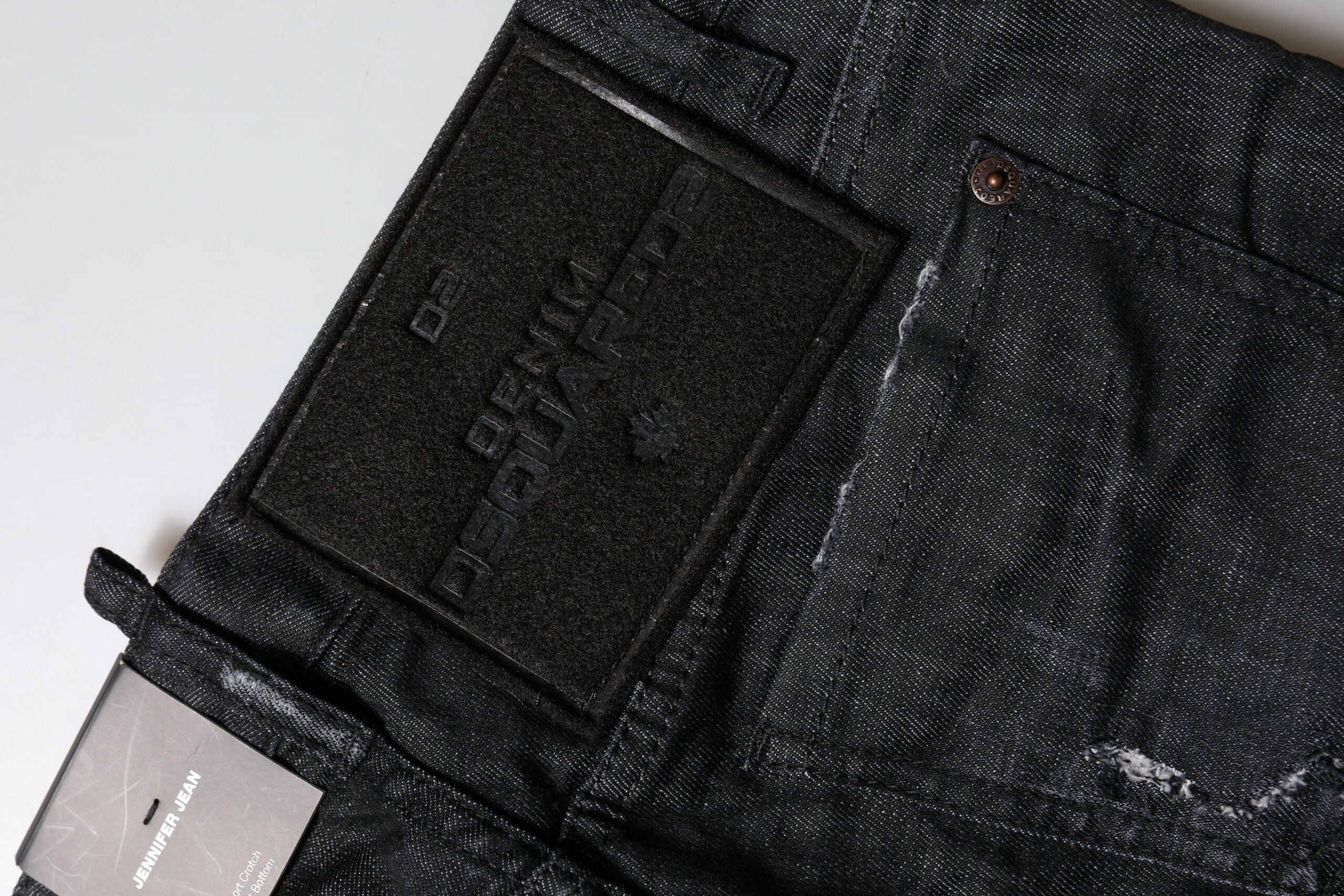 Jeans skinny a vita bassa in cotone nero Dsquared²