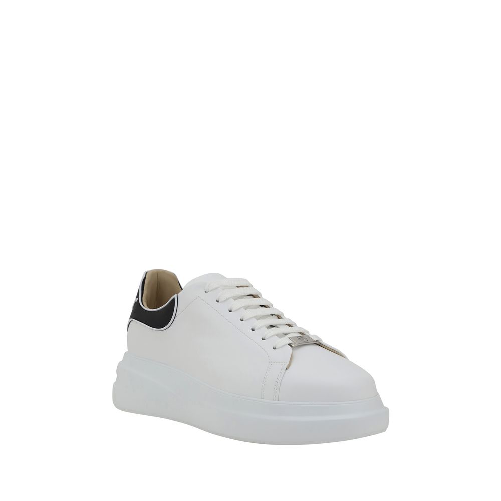 Baskets basses Philipp Plein en cuir de veau blanc Bos Taurus