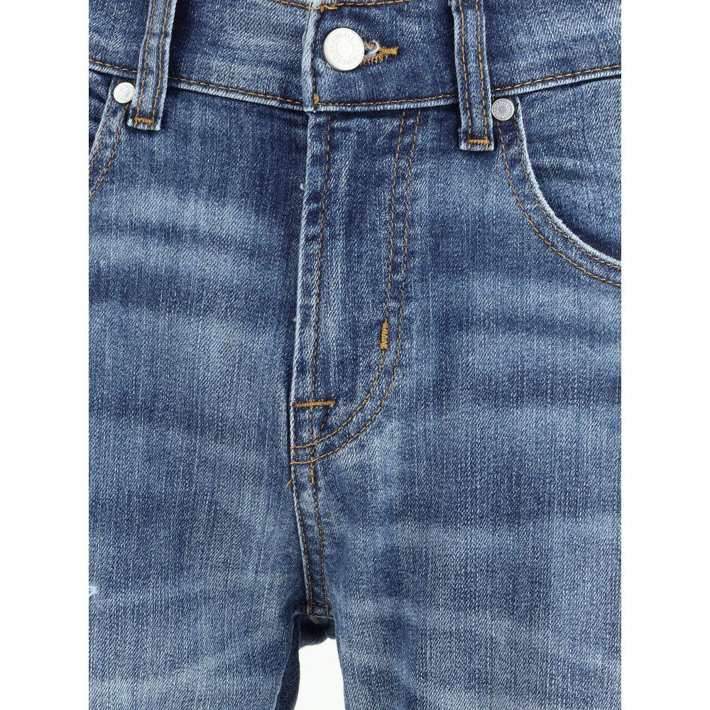 Jean droit en coton bleu 7FOR