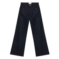 Jeans a vita alta in cotone blu Coperni