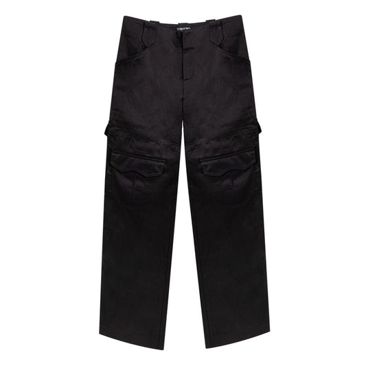 Pantaloni cargo in viscosa nera Tom Ford