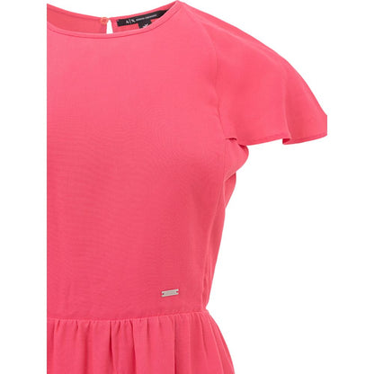 Abito casual in viscosa fucsia Armani Exchange