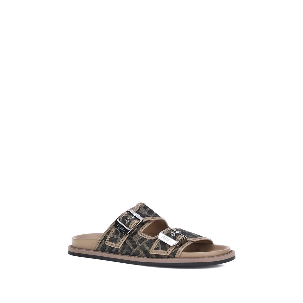Sandali Fendi in pelle di vitello marrone Bos Taurus