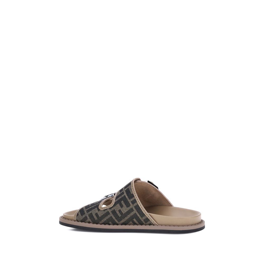 Sandali Fendi in pelle di vitello marrone Bos Taurus