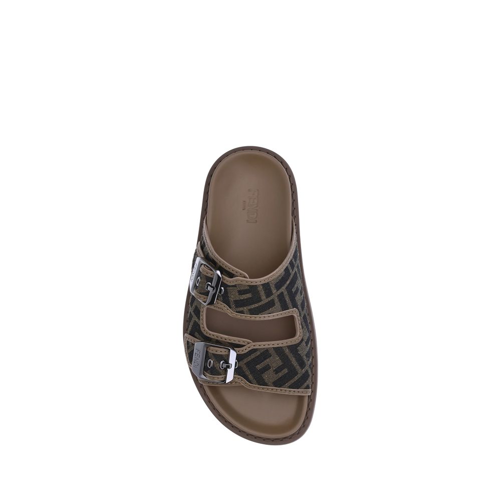 Sandali Fendi in pelle di vitello marrone Bos Taurus