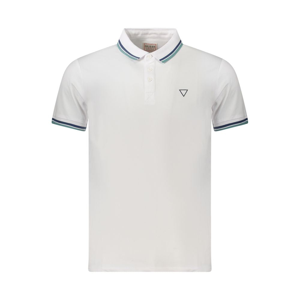 Polo da uomo in cotone bianco Guess Jeans