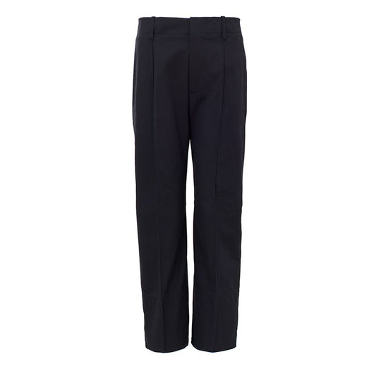 Pantaloni in cotone blu navy Bottega Veneta