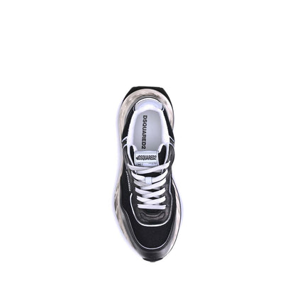 Sneakers sportive Dsquared² Bos Taurus in pelle di vitello nera
