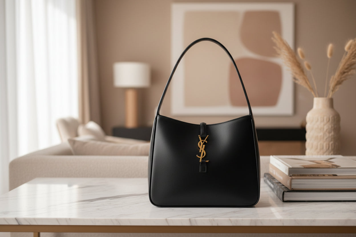 Saint Laurent Black Calf Leather Bos Taurus Handbag