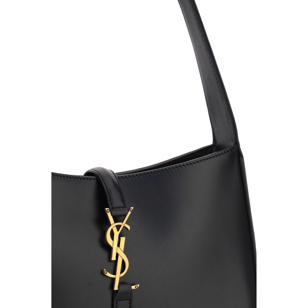 Borsa a mano Bos Taurus in pelle di vitello nera di Saint Laurent