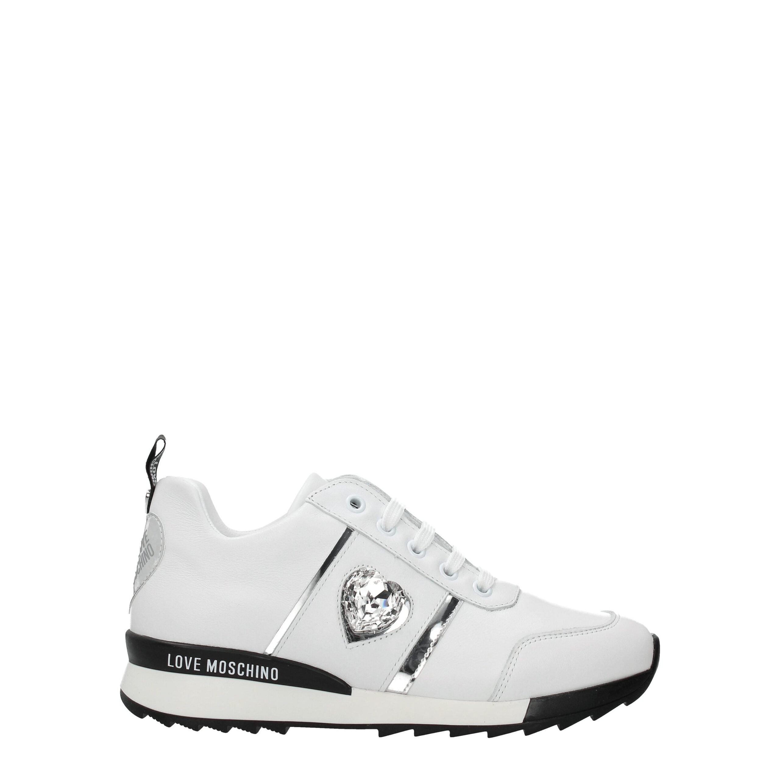 Baskets basses en cuir bleu Love Moschino