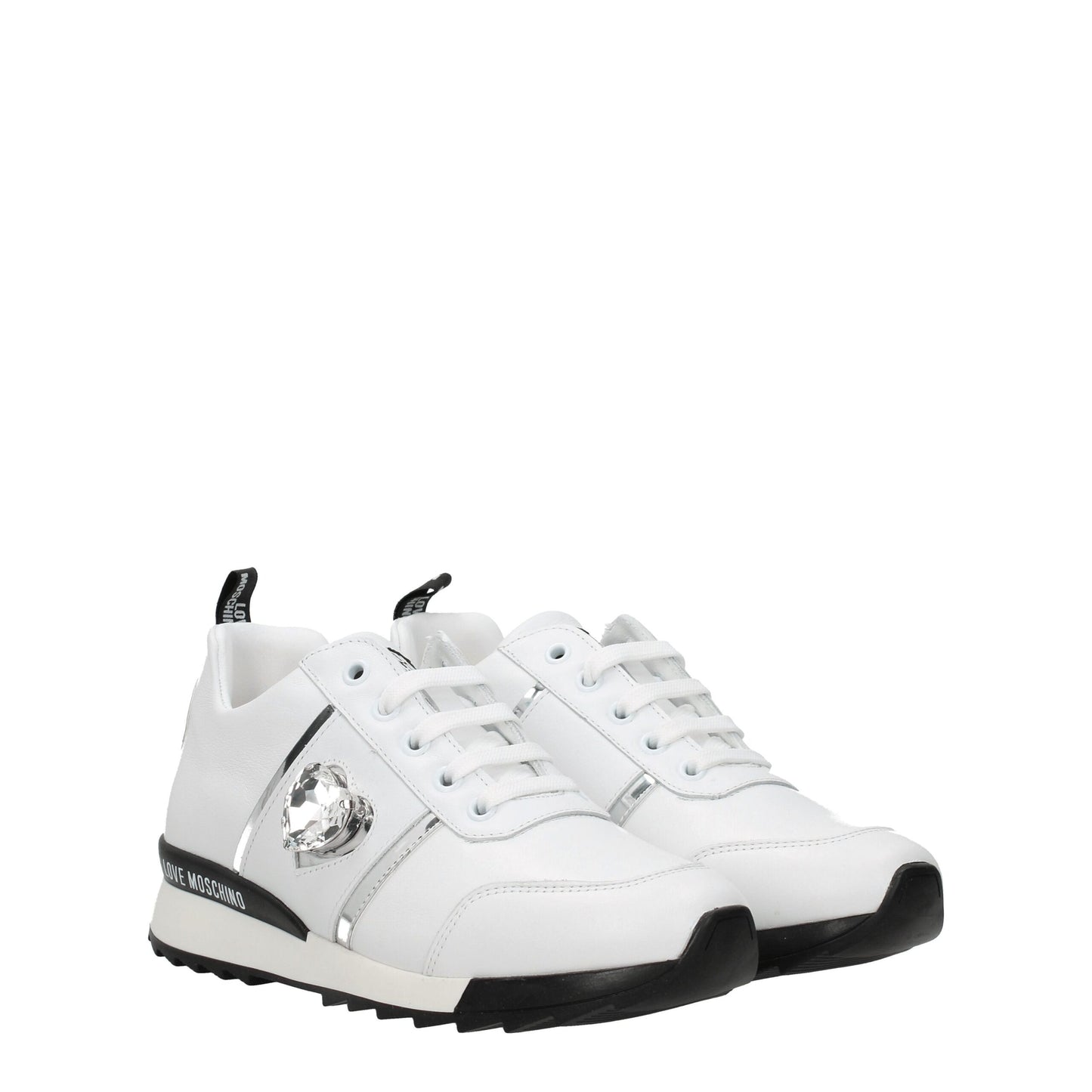 Love Moschino Blue Leather Low Top Sneakers