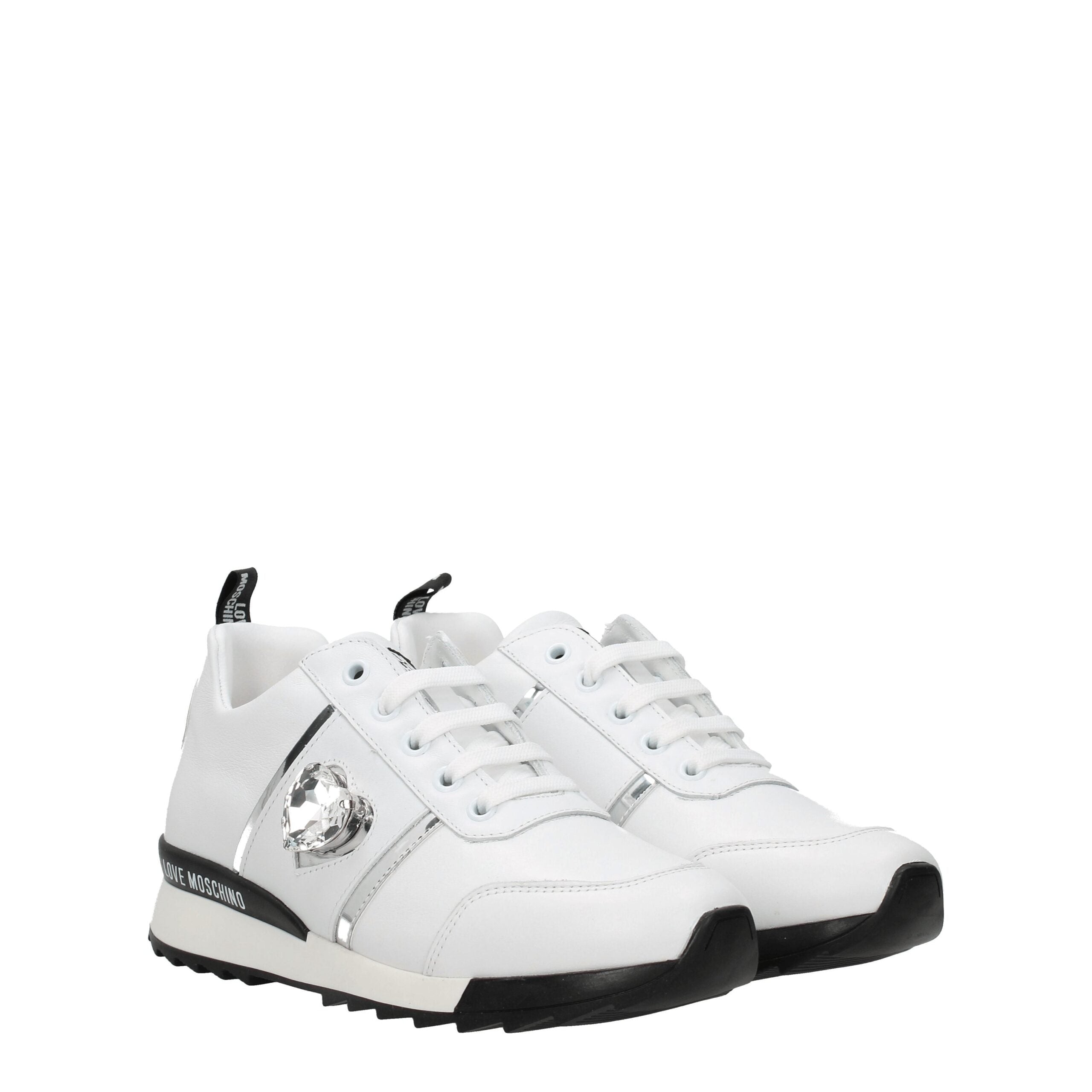 Baskets basses en cuir bleu Love Moschino