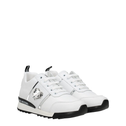 Love Moschino Blue Leather Low Top Sneakers