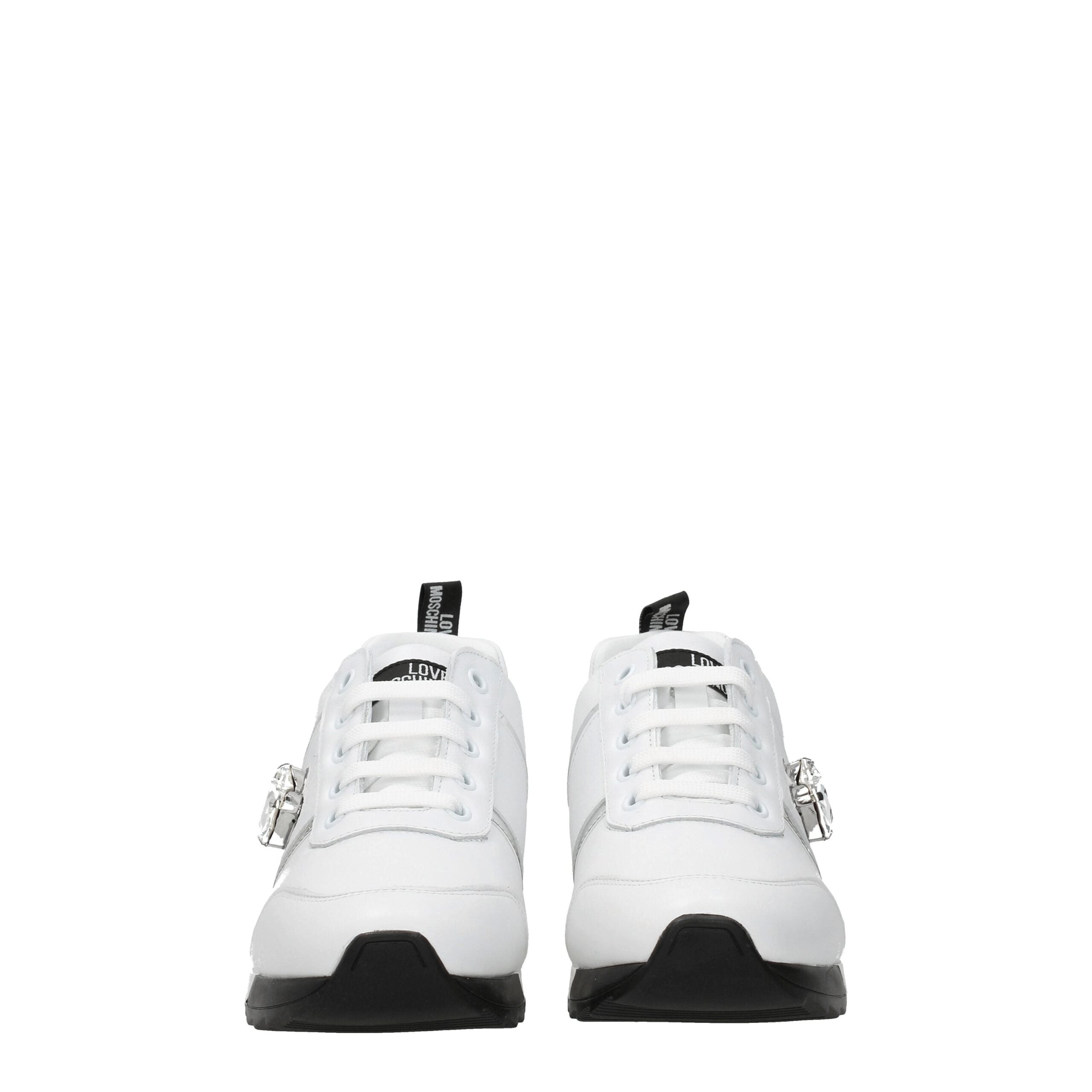 Baskets basses en cuir bleu Love Moschino