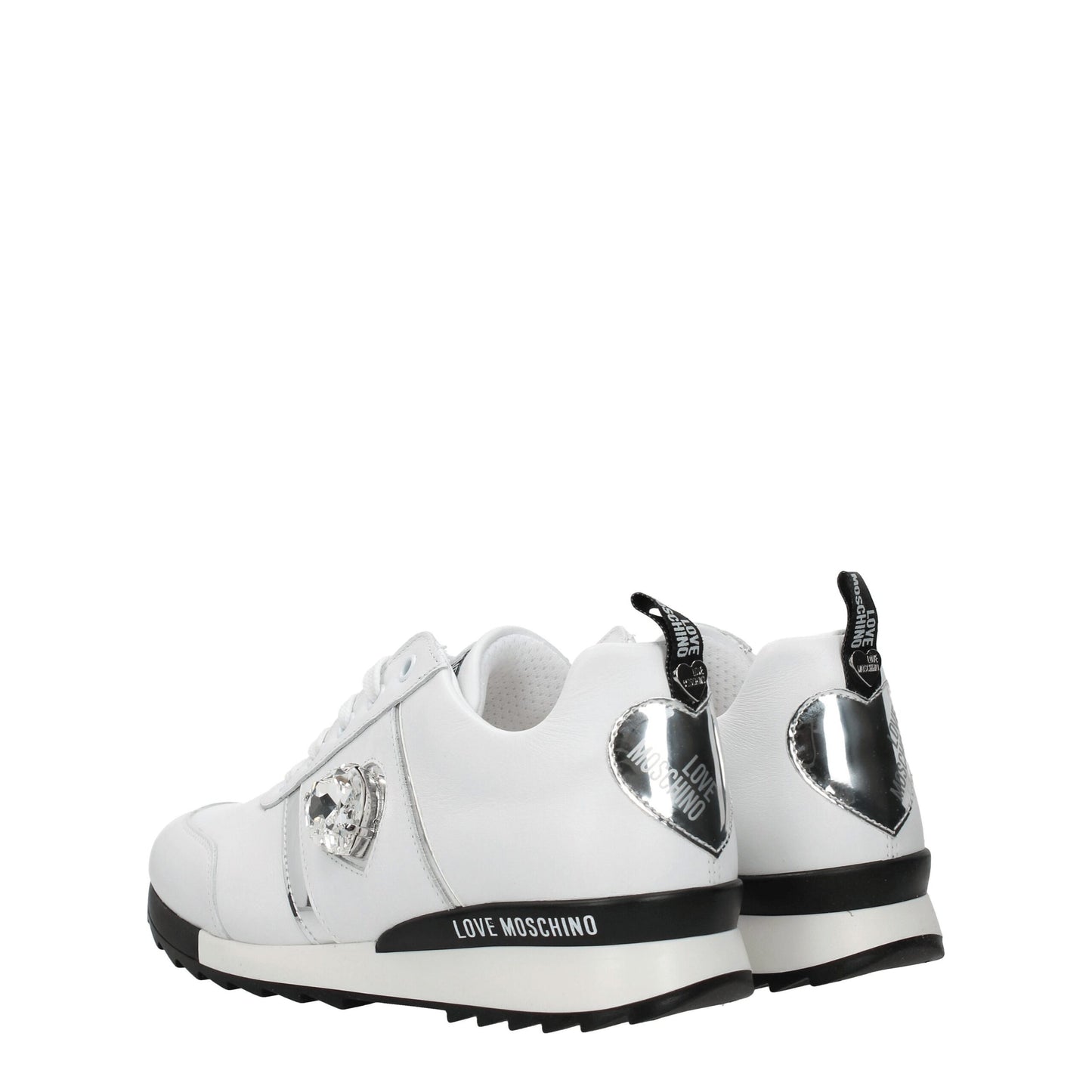 Love Moschino Blue Leather Low Top Sneakers