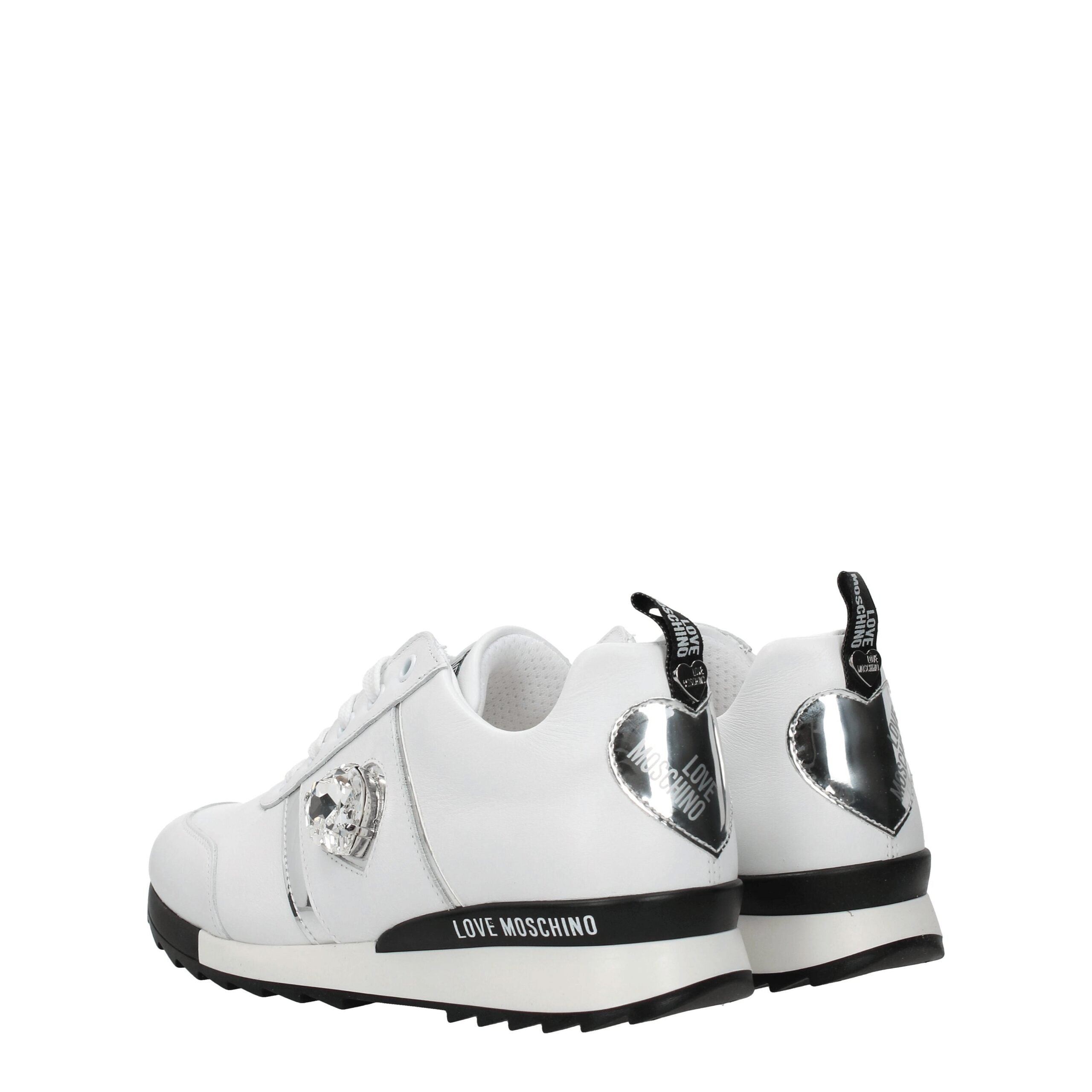 Baskets basses en cuir bleu Love Moschino