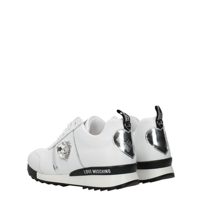 Love Moschino Blue Leather Low Top Sneakers
