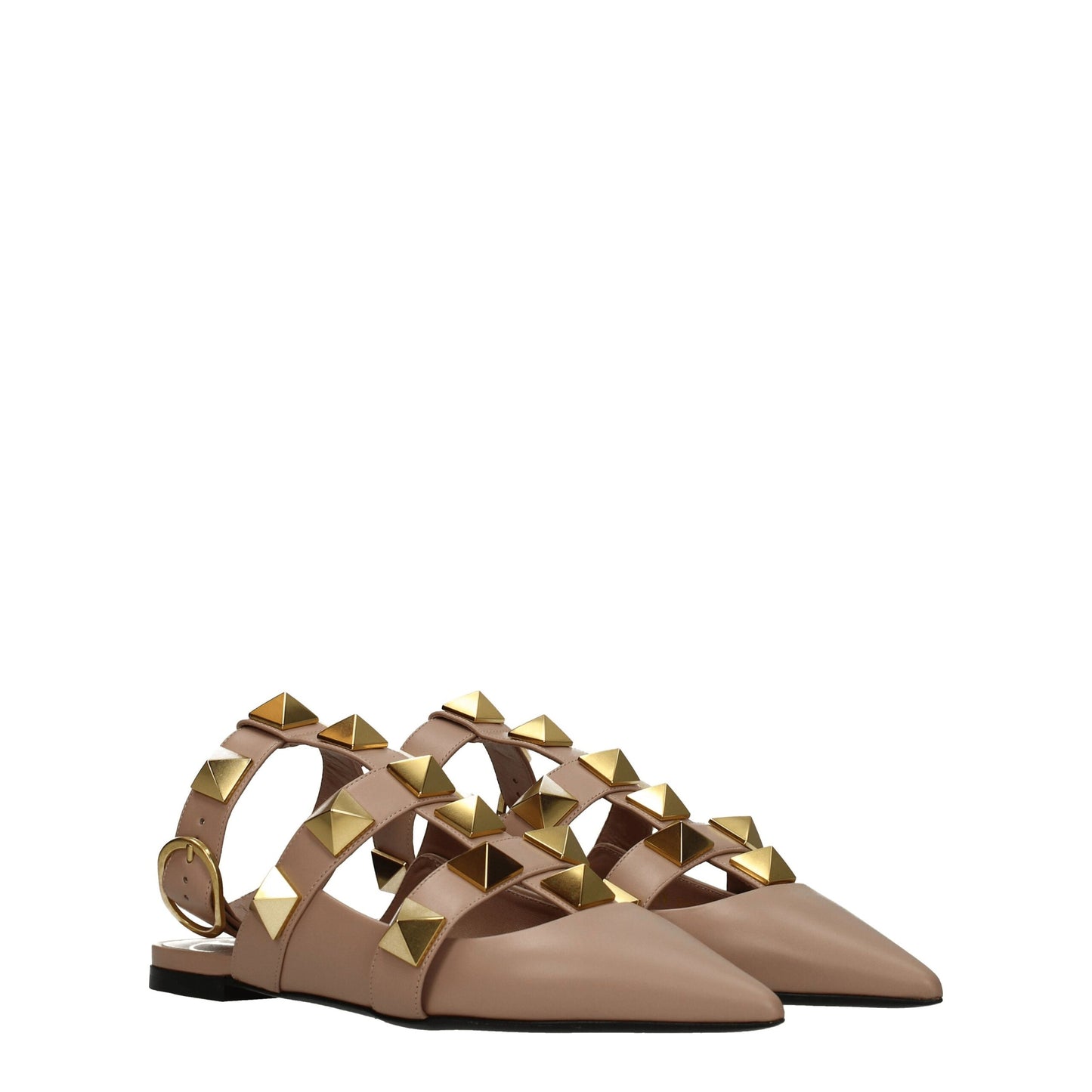 Valentino Garavani Sandales plates en cuir rose