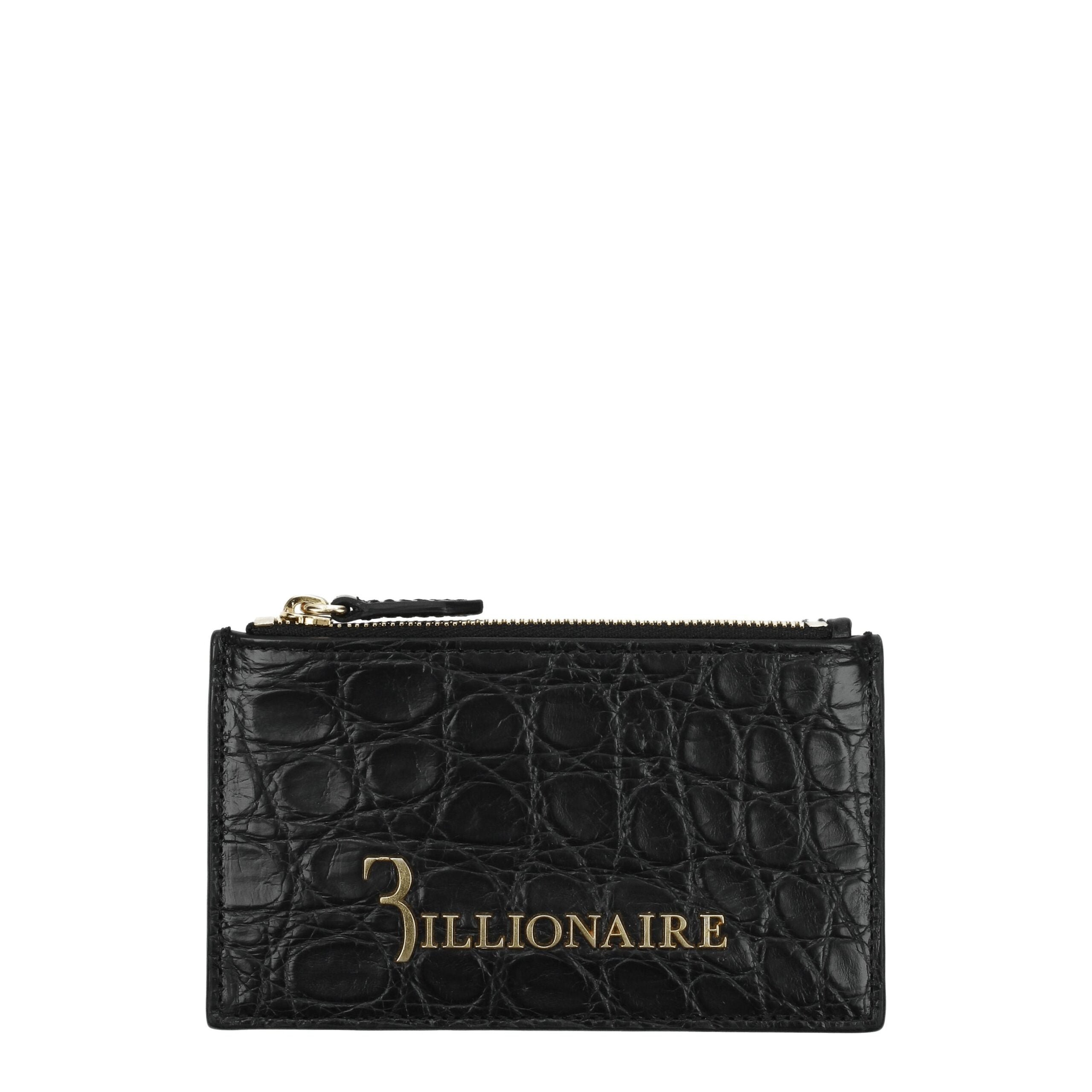 Porte-cartes en crocodile noir style italien de milliardaire