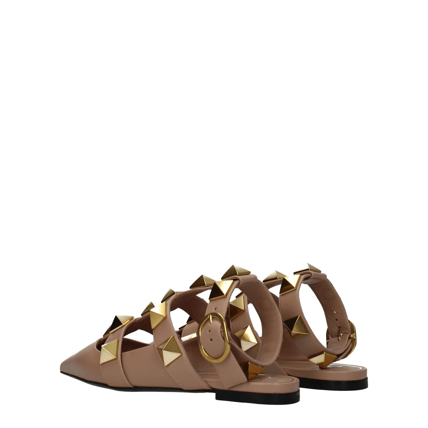 Valentino Garavani Sandales plates en cuir rose